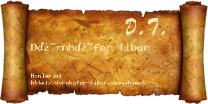 Dörnhöfer Tibor névjegykártya